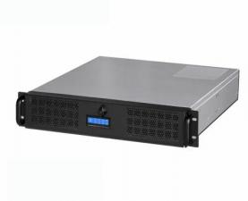 Корпус серверный 2U Procase GE201S-B-0 черный, дверца, панель управления, без блока питания, глубина 430мм, MB mini-ITX