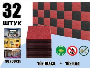 Echoton POLYSTER набор 32 штук из полиэфирного волокна черный+красный 300x300x9