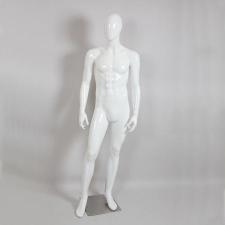Манекен мужской ростовой без лица, белый глянец B105SB-1(бел)