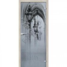 Аркада Люкс Белое Сатинато - стеклянная межкомнатная дверь АКМА Браво, Размер 200*70