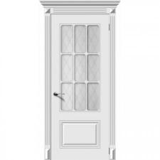 Межкомнатные двери эмаль Ноктюрн , Цвет - Белый, Тип - Остекление quot;Белое матовое Кристаллquot;, Размер 2000*800