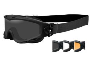 Очки тактические Wiley X Spear Goggles / Линзы дымчатые+прозрачные+рыжие / Черная матовая