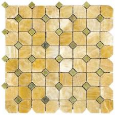 Мозаика каменная Natural 7M073+7M068-DP9 Octagon оникс,мрам,желт,зелен,глянц,30.5x30.5