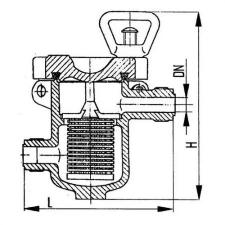 Бронзовый фильтр забортной воды штуцерный 25x6 мм 427-03.126-2