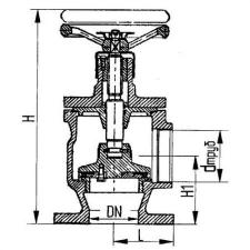 Клапан запорный угловой фланцевый концевой пожарный 32x10 мм 595-35.089-02 (ИТШЛ.491216.007-02)