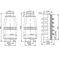 Неармированные покрышки для маслонаполненных вводов 110x472x35 мм П 975-156-1 0