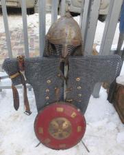 Кольчуга, шлем, меч, щит, комплект, реконструкция