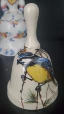 Колокольчик фарфоровый с певчими птицами, коллекционный, Великая Британия