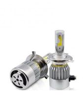 Лампа светодиодная H4 для авто 2шт. LED C6 (ярче ксенона) 12/24V 6000K 3800Lm