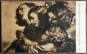 Антикварная открытка. Тициан "Вознесение Девы Марии (фрагмент)".