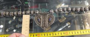 Серебряное ожерелье с эмалями ,коллекционное, старое