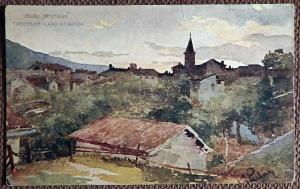 Антикварная открытка. Тремозини (деревня) у озера Гарда". Италия