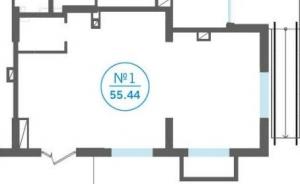 Продается помещение свободного назначения площадью 55.44 кв.м., высота потолков 2.6 м
