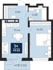 Продается 1-комнатная квартира с отделкой в новом жилом комплексе