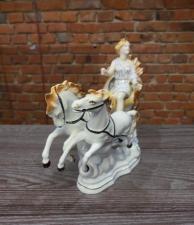 Фарфоровая скульптура Девочка на лошадках, старая, Европа