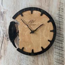 Настенные часы "Скандинавский дятел" из дерева