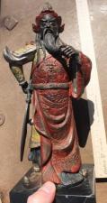 Бронзовая статуэтка Китайский Воин , раскрашенная, высота 30 см