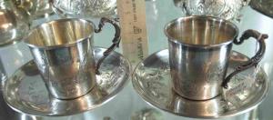 Серебряные кофейные пары, 2 пары, серебро Франция, старые