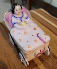 Царская фарфоровая шкатулка Девочка в коляске, фарфор Гарднер, Императорская Россия абсолютно редкая