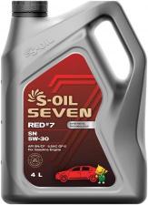 Моторное масло Синтетическое S-OIL RED #7 5W-30 4 л