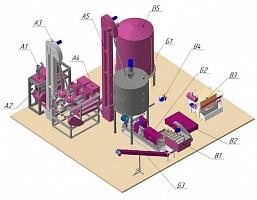 Линия отжима масла, 1000 кг/ч (однократное горячее прессование)