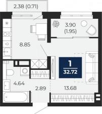 Продается 1-комн. квартира с отделкой в новом ЖК